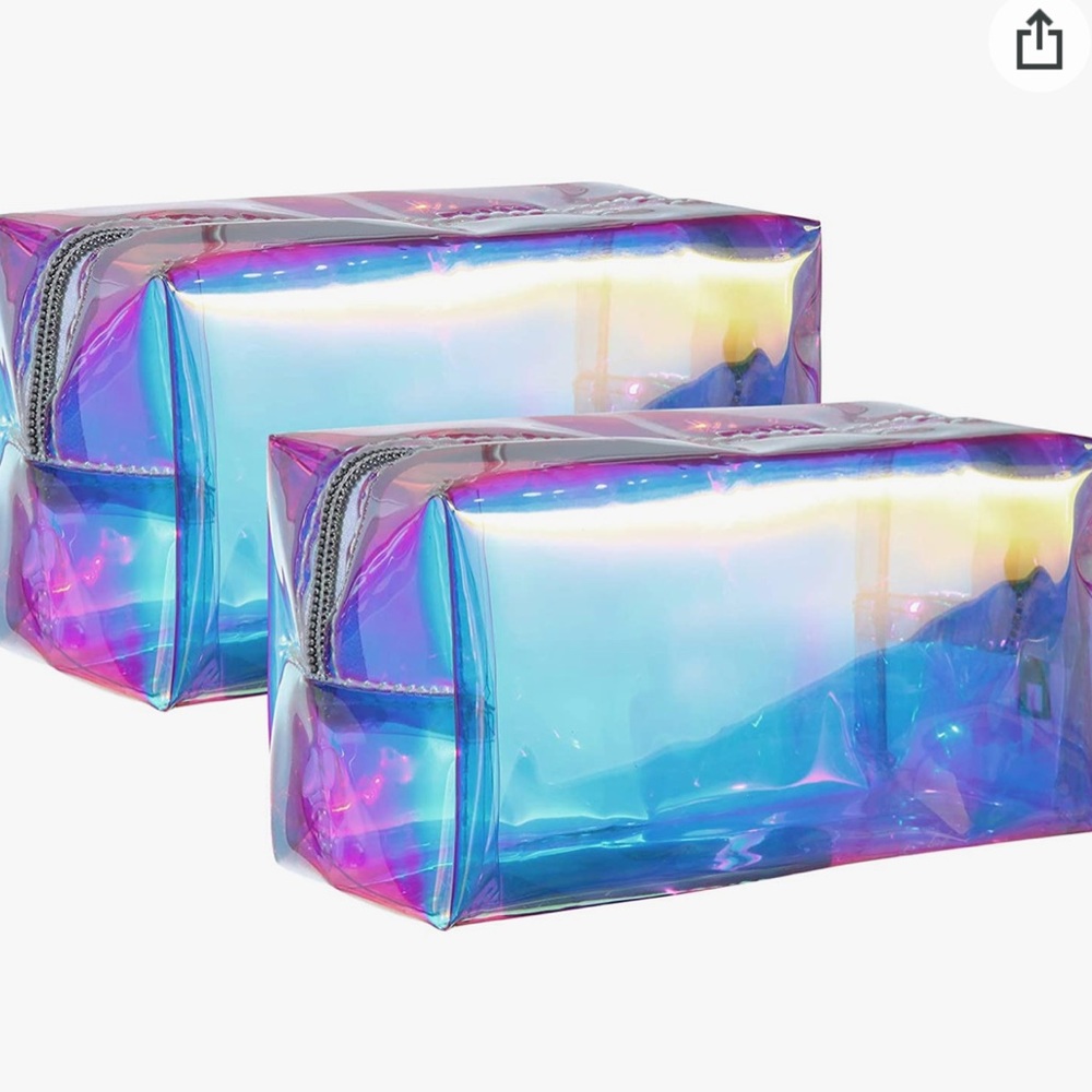 2 pc Holographic make-up tool organizer